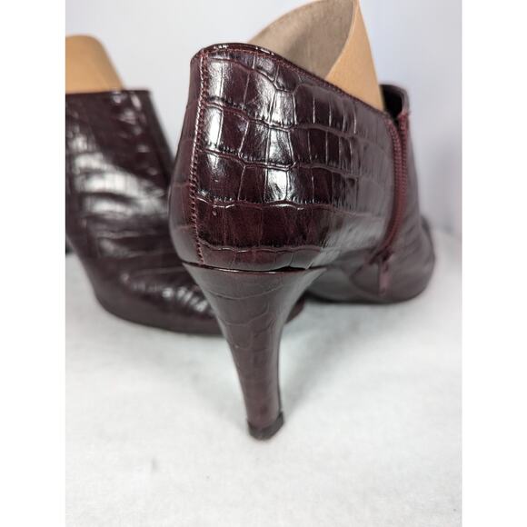 Antonio MelaniAnkle boots brown 7.5Croc print on leather High heel 3.5" See Desc - Picture 7 of 13